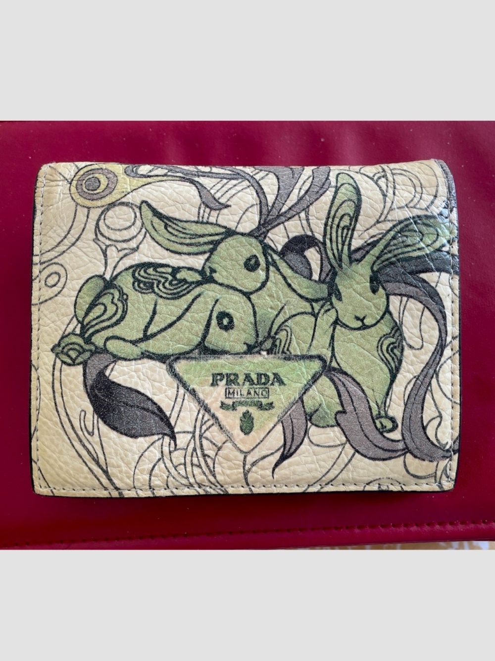 Prada Signature Rabbit Bauletto Calf Limited Edition Leather Wallet